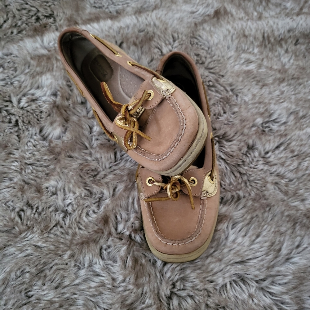 Sperry Women's Angelfish Metallic Eyelet Lace Boat Shoe Size 6.5